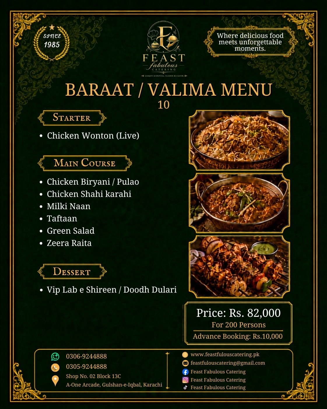 Feast Fabulous Catering Menu 1